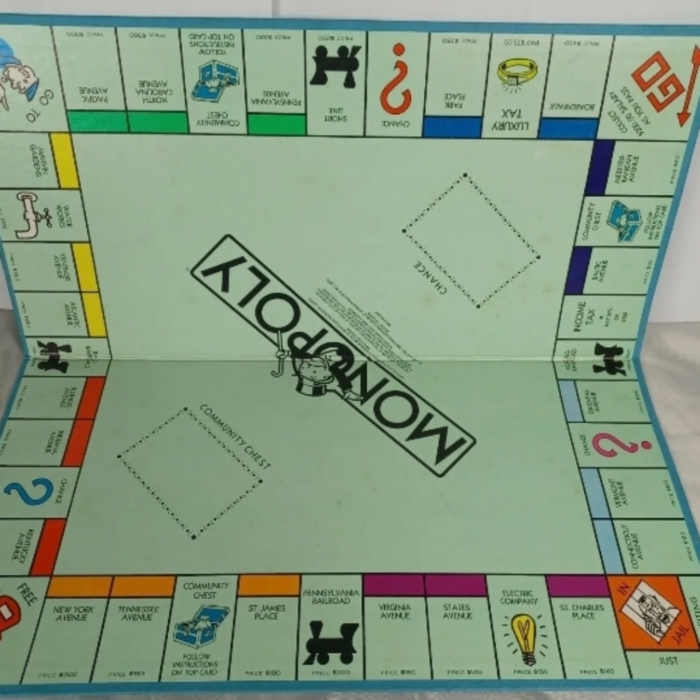 Monopoly 1985 Board Game Replacement Parts Pieces Game Board Only
